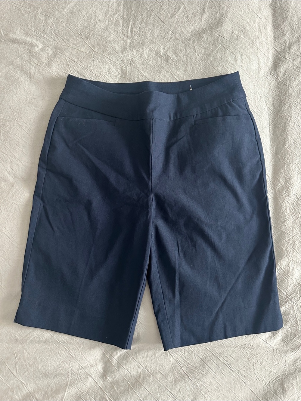 Chico's Navy Flat-Front Performance Shorts